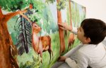 Akvarell erdő falvédő